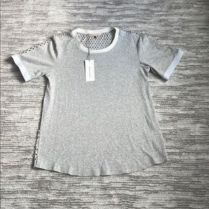 Rebecca Taylor Laser Cut heather grey tee